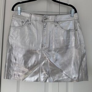 Express Metallic Gray Suede-Style Skirt - Size M